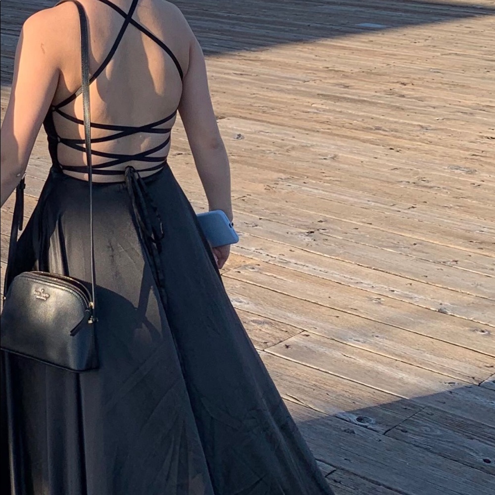 PROM BLACK LONG DRESS